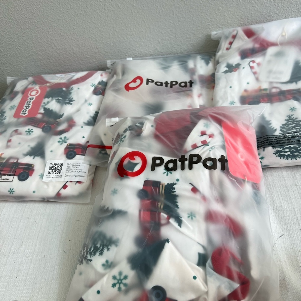 PatPat Holiday Pajama Set with Red truck